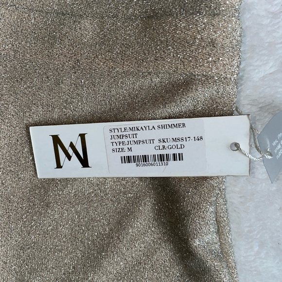 Meshki Backless Halter Gold Jumpsuit size M - Picture 6 of 9